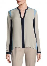 Elie Tahari Layne Colorblock Silk Blouse at Saks Fifth Avenue